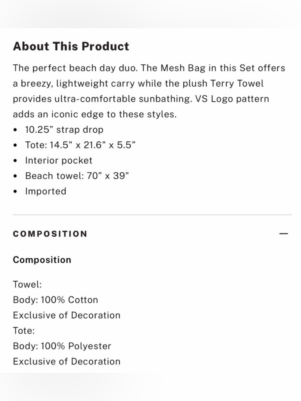 NWT Victoria’s Secret Summer Mesh Tote and Beach Towel Set - Picture 3 of 7